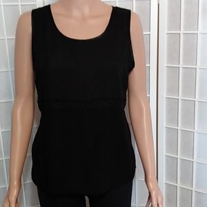 *Gantos Blouse – Black – Lace‎ Ribbon Accent – Women's - Size M